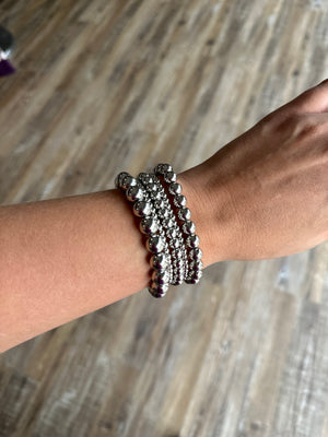 5 Strand Silver Bead Bracelet