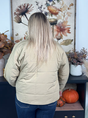 The Jazmine Puffer Jacket - Taupe