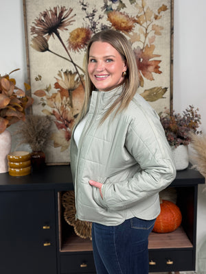 The Jazmine Puffer Jacket - Sage