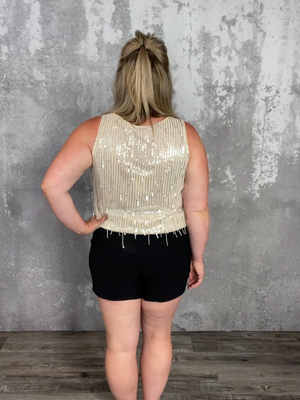 Tassel Tank - Cream  (FINAL SALE)