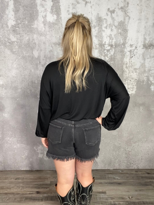 Glitter Long Sleeve  - Black (FINAL SALE)