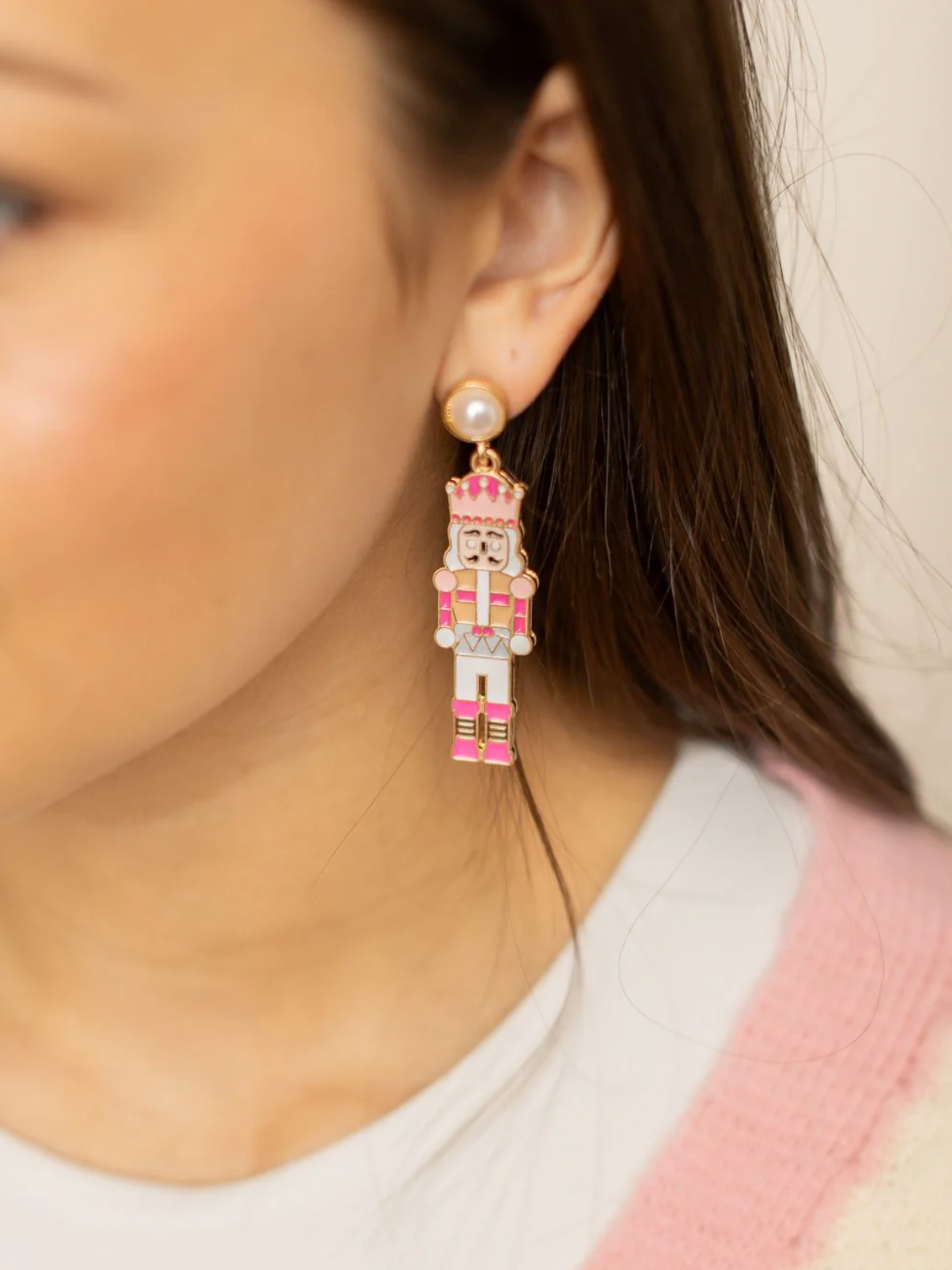 Pink Nutcracker Earrings