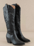 Tall Knee High Black Western Boot