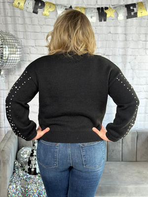 Black Pearl Detail Sweater