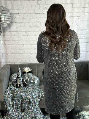 Silver Sequin Cardigan