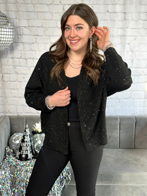 Black Glitter Cardigan