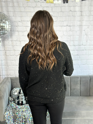 Black Glitter Cardigan