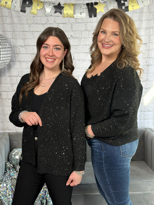 Black Glitter Cardigan