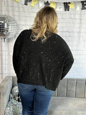 Black Glitter Cardigan