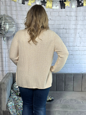 Ivory Glam Button Sweater/Cardigan